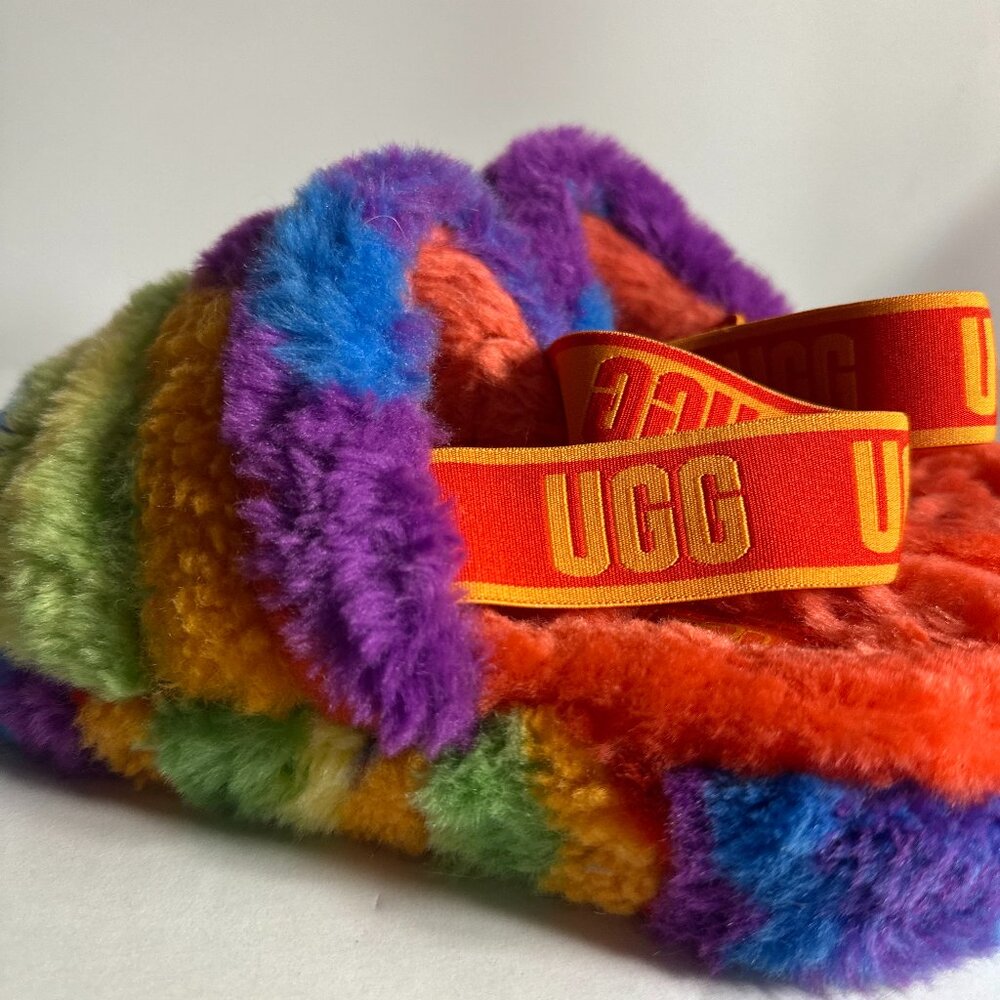S8 | Ugg Fluff Yeah Slipper Slides | Rainbow Fluff - image 6